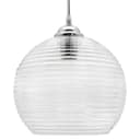 Modern Ceiling Globe Glass Pendant Lamp Shade Clear Rib H3026