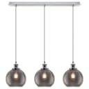 Vintage 3 Lights Ceiling Pendant Lamp Cluster Mini Glass Globe Shades Smoked Grey H3044