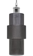 Modern Vintage Ceiling Pendant Lamp Shade Smoked Grey Cylindrical Glass H3045