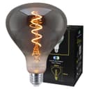 LED Vintage Classic Filament Light Bulb Smoked Grey Glass Tear Drop 4w E27 Coil R125