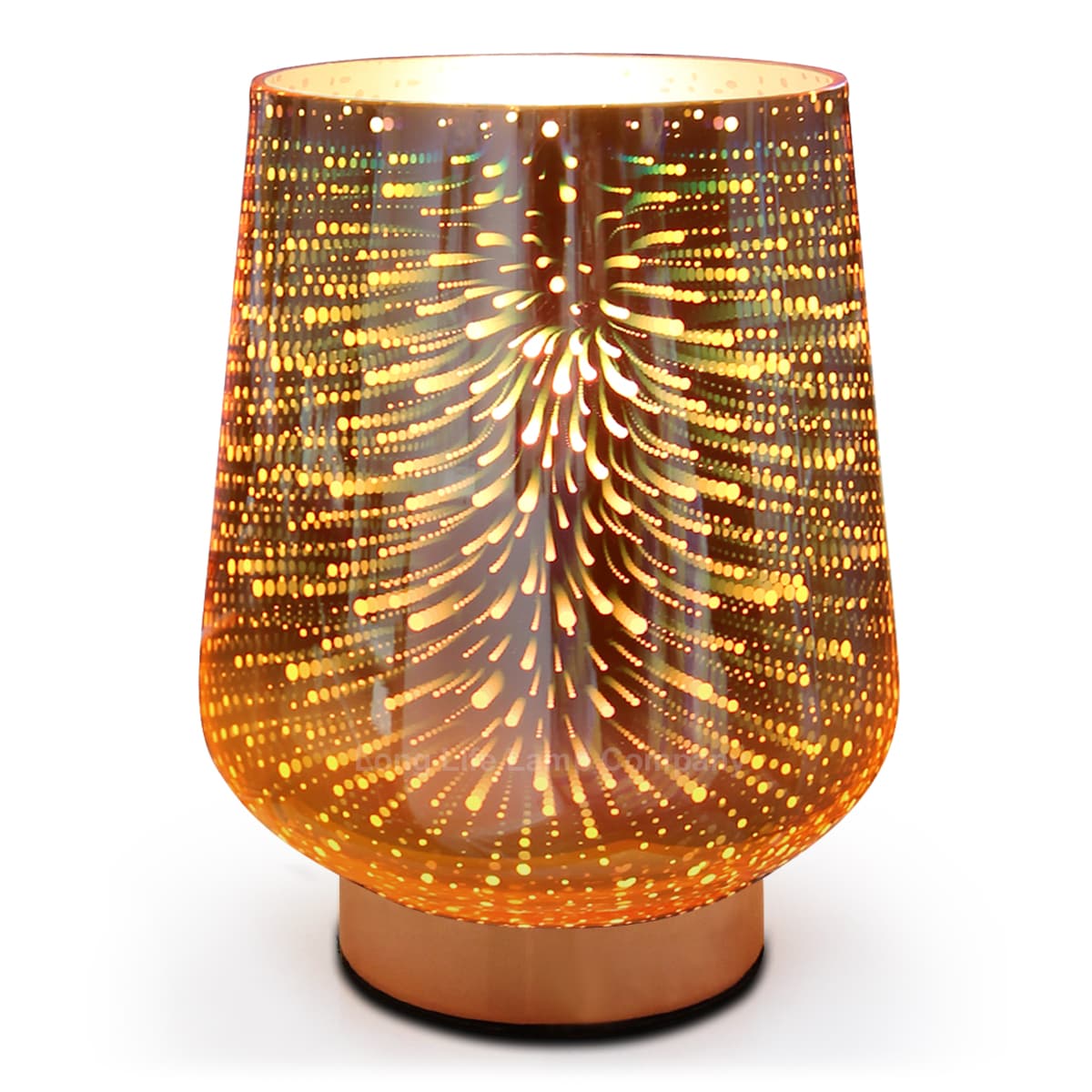Modern Glass Table Lamp 3D Speckle Copper Finish CL001 