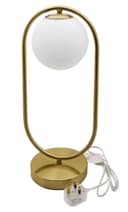 Antique Brass Table Lamp Opaque Glass Shade Bedside Light Globe Desk Lamp H3029 
