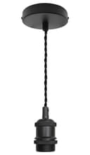 Industrial Vintage Ceiling Pendant Lamp Holder Matte Black E27 Fitting H3065