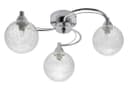 Modern Chrome 3 Way Ceiling Light Glass Globe Shades H3060 with 3 x G9 5w LED 