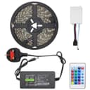 RGB LED Tape IP44 Exterior or Interior 5 Metre Strip Light Kit Colour Change 12v Plug and Play 5MRGBSL