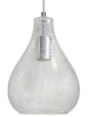 Modern Tear Drop Ceiling Pendant Light Crackled Clear Glass Lamp Shade H3066