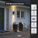 12W Black LED Double Outdoor Wall With PIR Movement Sensor Stainless Steel Warm White ZLC348BSEN