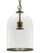Antique Brass Vintage Ceiling Pendant Light Glass Lamp shade Bell Chain Lantern H3054