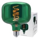 4w LED Decorative Metallic Glass Green Coil Filament Light Bulb E27 GREENCYL