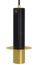 Slim Tubular Modern Black Marble Ceiling Pendant Lamp Shade Brass Holder