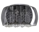 Modern Flush Mount Crystal Ceiling Light Round Glass Ceiling Lamp Shade Smoked Grey H3073