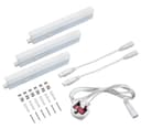 9w LED T5 Under Cabinet Link Light 6000k Cool White 220-240v AC Pack Of 3 X 200mm With Plug UC200T3