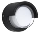 12W Outdoor Modern Round Black LED Wall Light Opal Diffuser 3000K ZLC361B