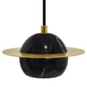 Mini Globe Modern Black Marble Ceiling Pendant Lamp Shade Brass Holder