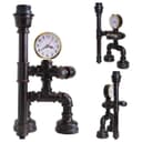 Vintage Industrial Water Pipe Table Lamp Real Clock H3104P with 4w ST58
