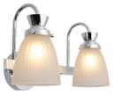 Modern Double Bathroom Wall Light Chrome IP44 Frosted Glass H3083 With G9 LED 5w Warm White