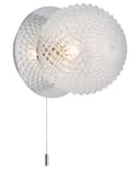 Frosted Glass Pinecone Sphere Globe Wall Light Chrome with Pull Cord H3100