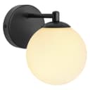 Modern Indoor Frosted Glass Globe Scone Matte Black Wall Light H3096 with LED G9 Warm White