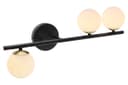Modern Indoor Frosted Glass Globe Scone Matte Black 3 Light Wall Light H3087 With LED G9 Warm White