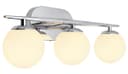 Modern Indoor 3 Frosted Glass Globe Scone Chrome Wall Light H3080 With LED G9 Warm White