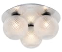 Round 3 Way Chrome Ceiling Light Frosted Pinecone Glass H3099
