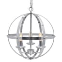 Industrial Ceiling 3 Light Globe Pendant Light Chrome Chained Lantern H3090
