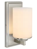 Rectangular Brushed Chrome Frosted Glass Shade Wall Light IP44 with G9 LED 5w Warm White