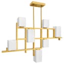 Modern Ceiling Gold Cluster Pendant Light Square Lamp Shades Frosted Glass H3094 With G9 LED