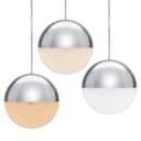 LED Ceiling Chrome Glass Globe Pendant Light CCT Natural Cool Warm White H3108