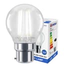 4w LED Filament Golf Ball Light Bulb B22 Cool White Clear Glass Pack Of 2
