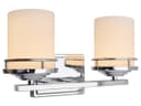Modern Indoor Double Frosted Glass Sconce Chrome IP44 Wall Light H3101 With LED G9 Warm White