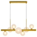 Modern Ceiling Golden Cluster Pendant Light Bar Globe Frosted Glass Lamp Shades H3089 With G9 LED