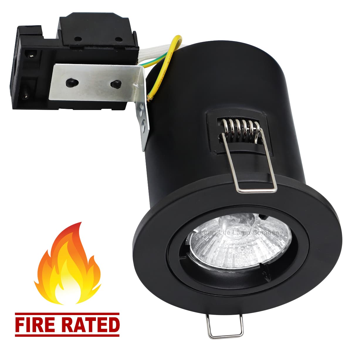 Black GU10 Fixed Fire Rated Downlight Can FRB03
