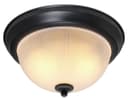Flush Fitting Black Ceiling Light Frosted Glass Dome Shade Metal Surround IP44 H3110