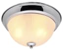Flush Fitting Chrome Ceiling Light Frosted Glass Dome Shade Metal Surround IP44 H3111