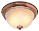Flush Fitting Copper Ceiling Light Frosted Glass Dome Shade Metal Surround IP44 H3112