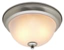 Flush Fitting  Brush Chrome Ceiling Light Frosted Glass Dome Shade Metal Surround IP44 H3113