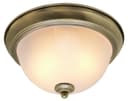 Flush Fitting Brass Ceiling Light Frosted Glass Dome Shade Metal Surround IP44 H3120