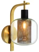 Industrial Antique Brass Single Wall Light Sconce Clear Glass Lamp Shade