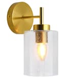 Antique Brass Wall Light Bubble Glass Lamp Shade Cylindrical Transparent Glass H3127