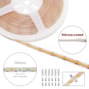 IP65 Water Proof Outdoor & Indoor LED Strip Light Tape Warm White Continuous COB Illumination 5 Metres 12v