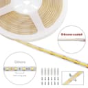 IP65 Water Proof Outdoor & Indoor LED Strip Light Tape Cool White Continuous COB Illumination 5 Metres 12v 