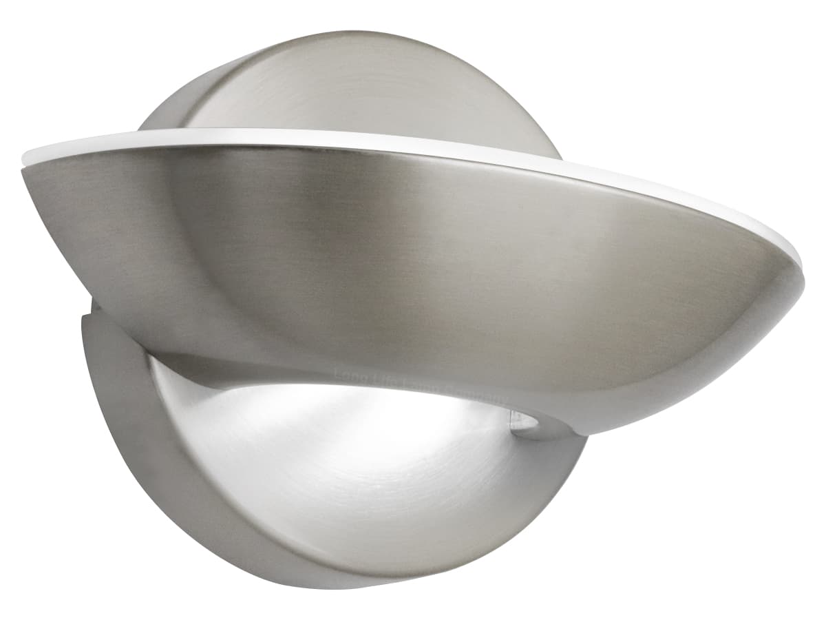 9w LED Wall Light Brushed Chrome Opal Diffuser Cool White 6000K H3038