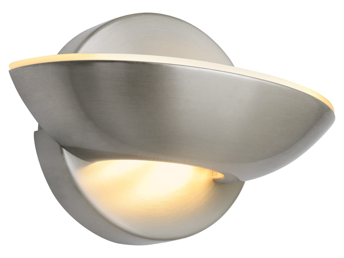 9w LED Wall Light Brushed Chrome Opal Diffuser Warm White 3000K H3050