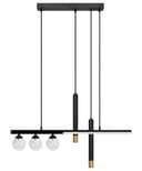 LED Bar 5 Light Black Ceiling Pendant Light Mini Glass Globes Slim Tubular H3135