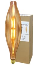 8w Tubular Antique Vintage LED E27 Smoked Glass CT120