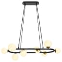Modern Ceiling Black Circular Bar Pendant Light Globe Frosted Glass Lamp Shades K402 with G9 LED