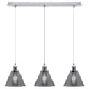 Vintage Industrial 3 Light Ceiling Pendant Lamp Mini Glass Sconce Smoked Grey Shades K403