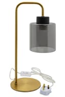 Modern Vintage Brass Table Lamp Smoke Grey Glass Shade T501