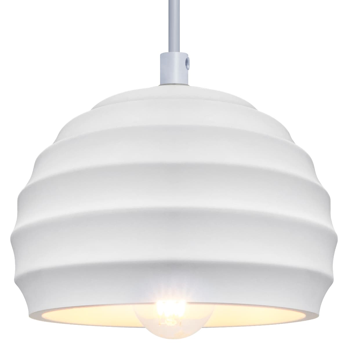 Ceramic Ceiling Pendant Light White Paintable Gypsum Twist Pattern
